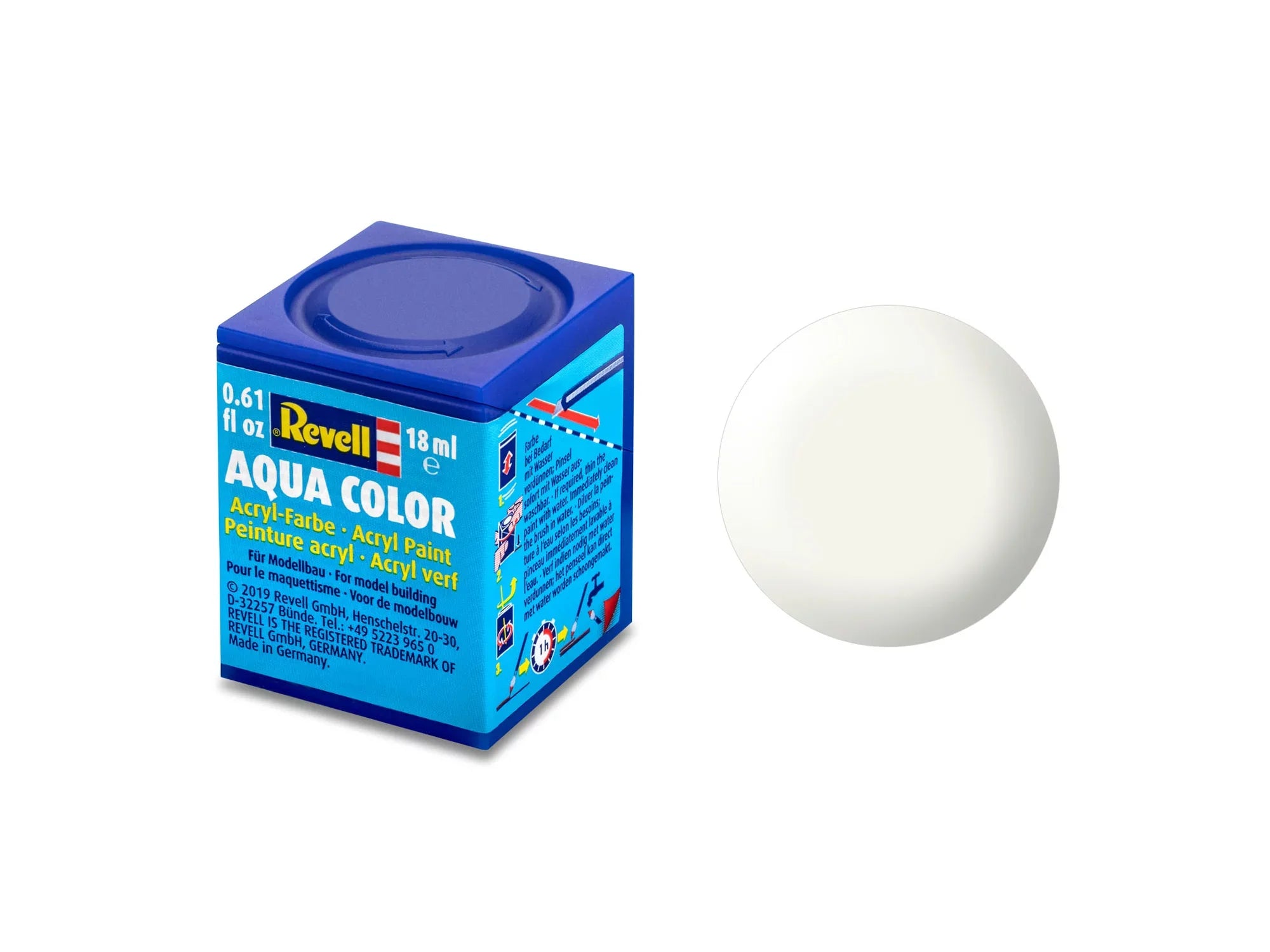 Revell  Revell Aqua Color 301 – Wit, Zijdeglans 36301