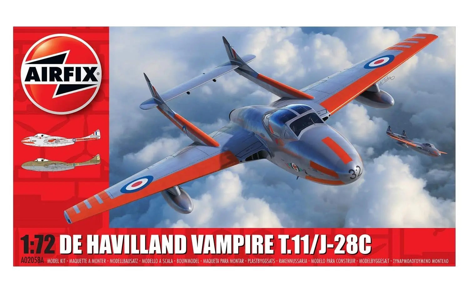 Airfix 1:72 De Havilland Vampire T.11/J-28C A02058A
