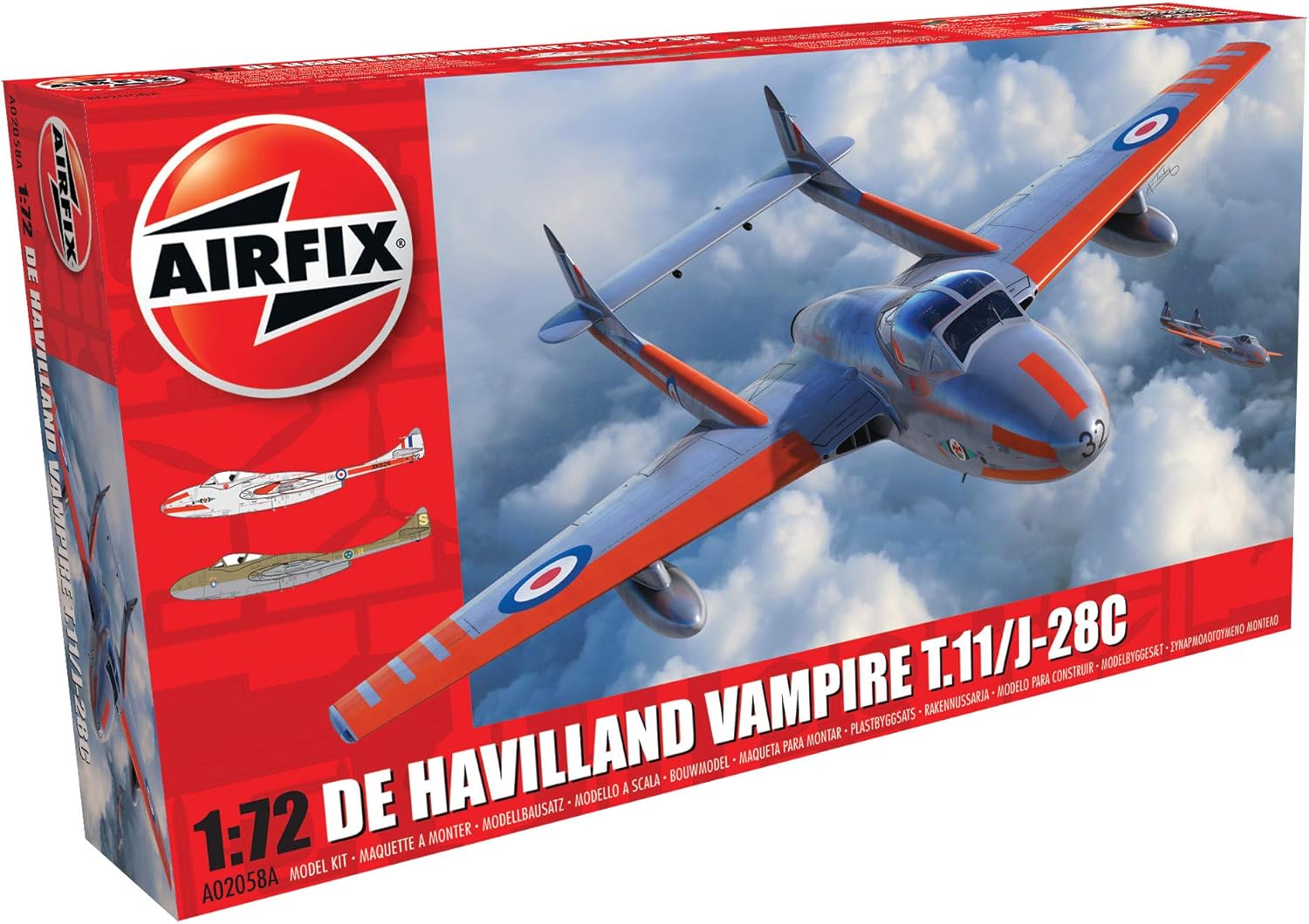 Airfix 1:72 De Havilland Vampire T.11/J-28C A02058A