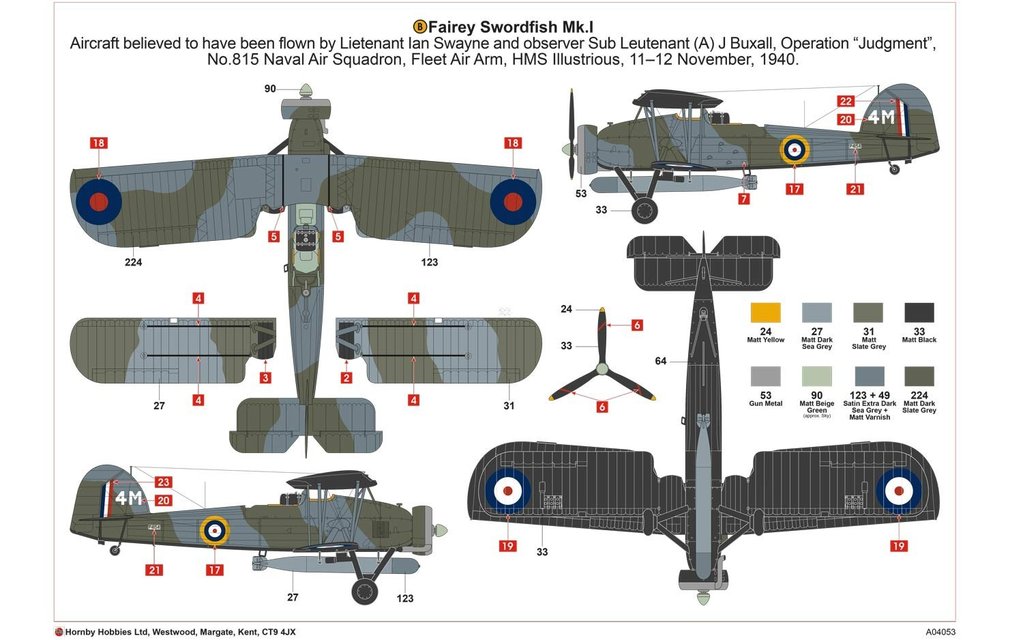 Airfix 1:72 Fairey Swordfish Mk.I A04053A