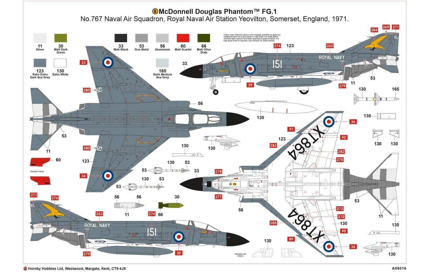 Airfix 1:72 McDonnell Douglas Phantom FG.1 A06016