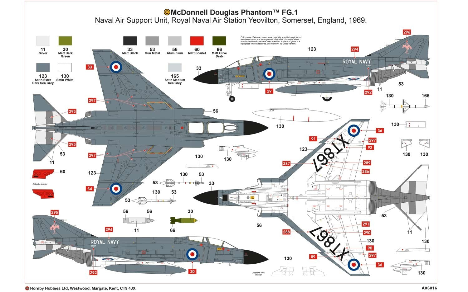 Airfix 1:72 McDonnell Douglas Phantom FG.1 A06016
