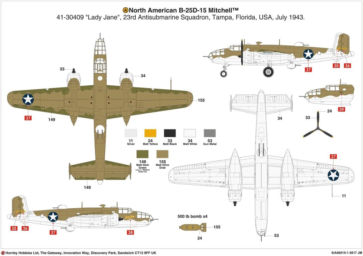 Airfix 1:72 North American B-25C/D Mitchell A06015