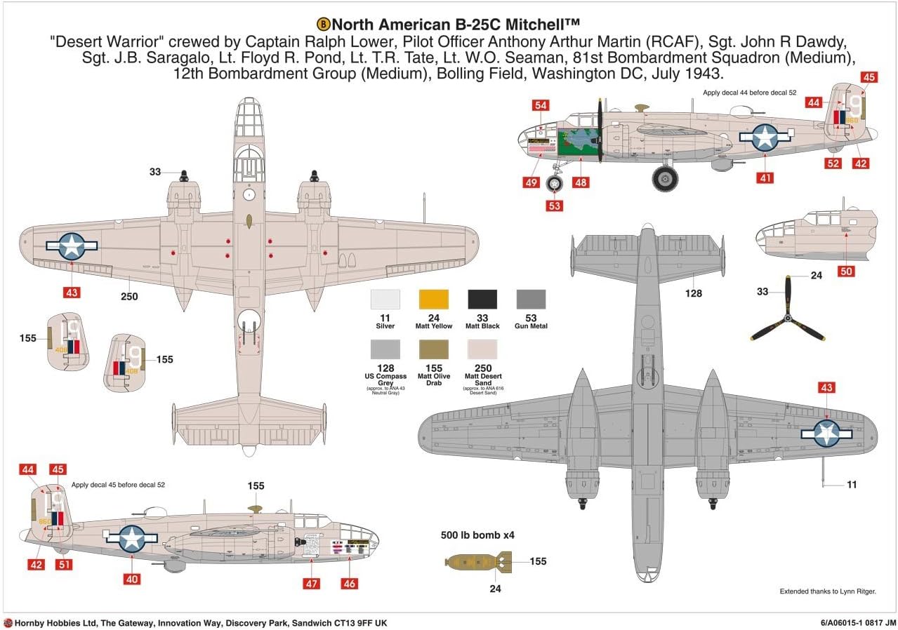 Airfix 1:72 North American B-25C/D Mitchell A06015