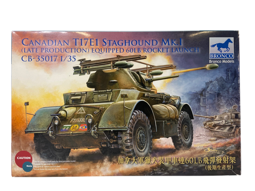 Bronco Models 1:35 Canadian T17E1 Staghound Mk. I (Late Production) equipped 60Lb Rocket Launch CB35017