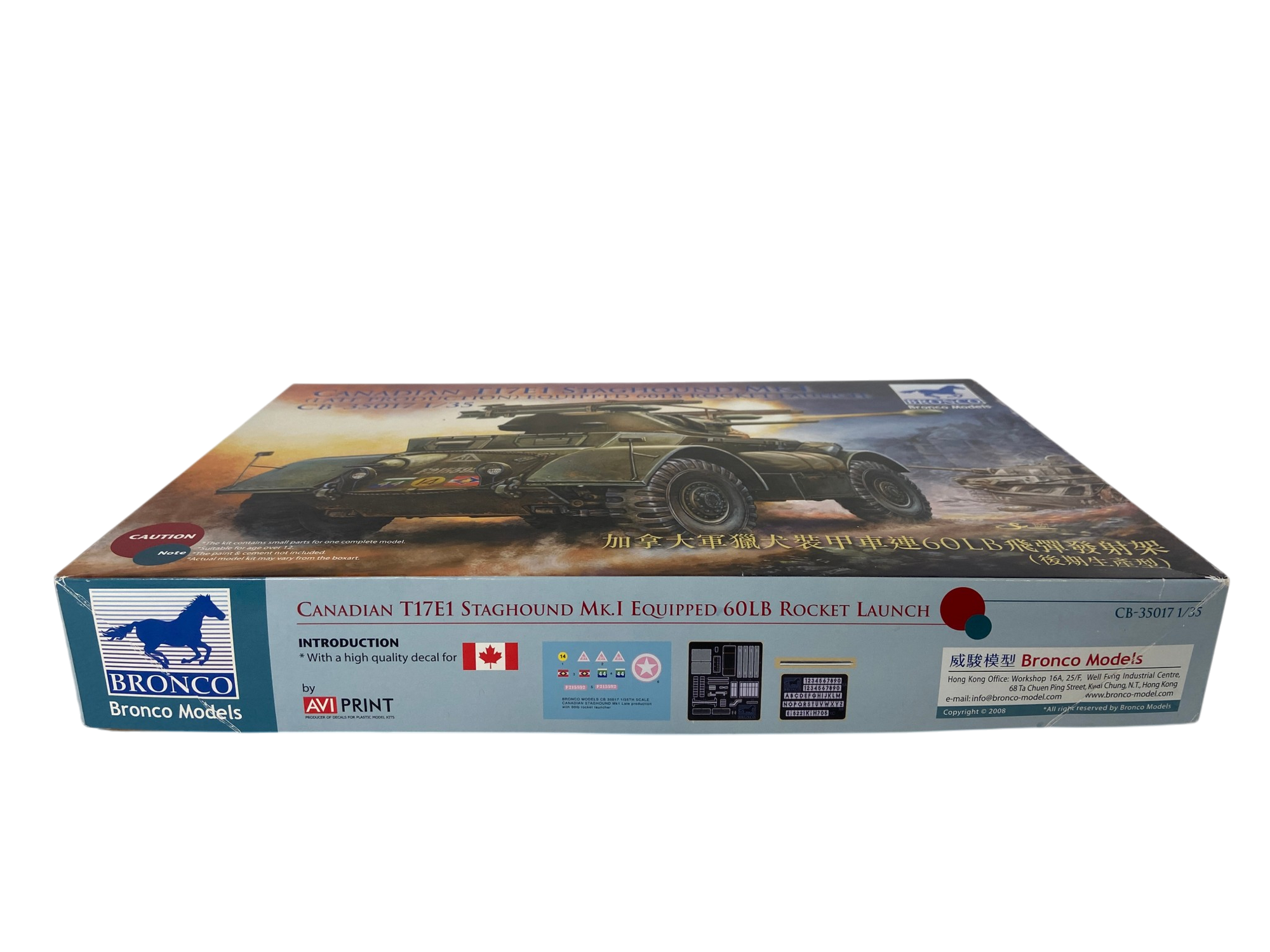 Bronco Models 1:35 Canadian T17E1 Staghound Mk. I (Late Production) equipped 60Lb Rocket Launch CB35017