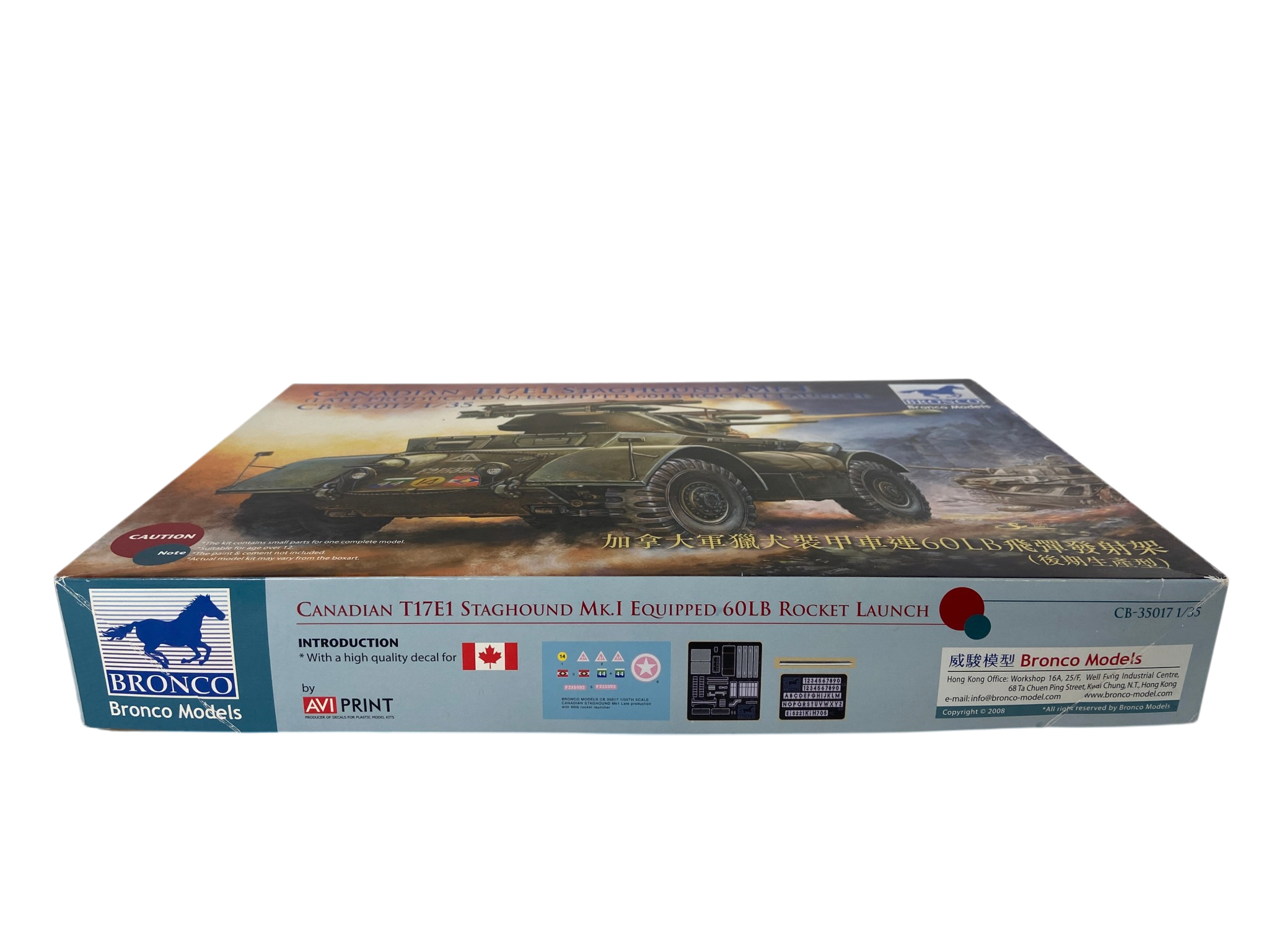 Bronco Models 1:35 Canadian T17E1 Staghound Mk. I (Late Production) equipped 60Lb Rocket Launch CB35017