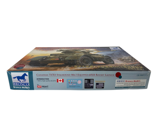 Bronco Models 1:35 Canadian T17E1 Staghound Mk. I (Late Production) equipped 60Lb Rocket Launch CB35017
