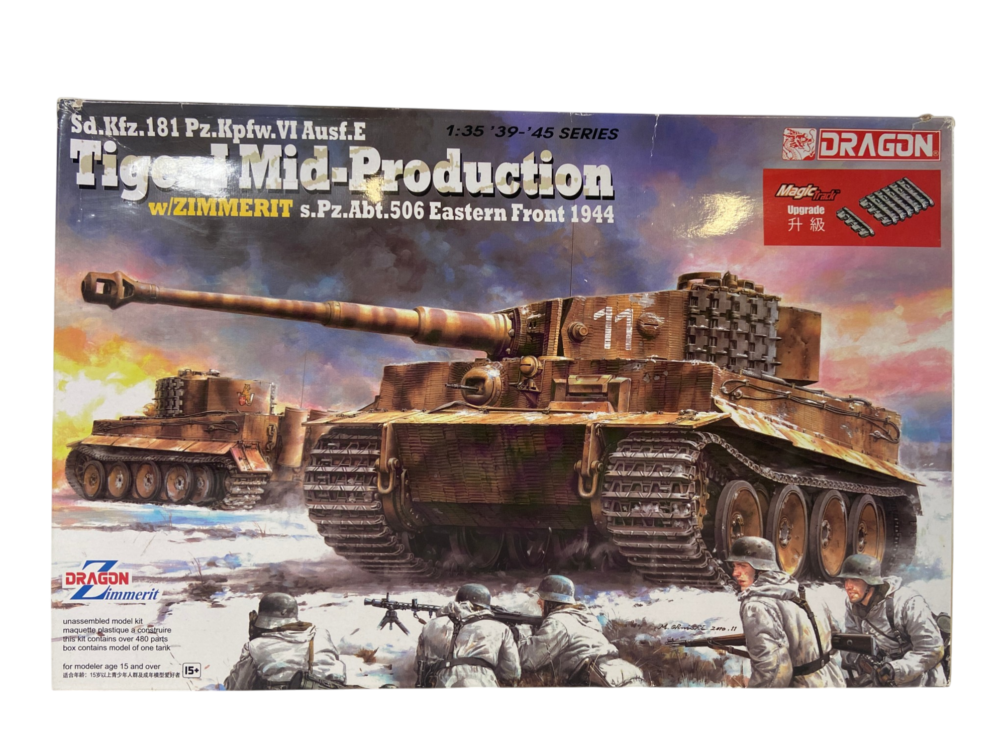 Dragon 1:35 Pz.Kpfw.VI Ausf.E Tiger I Mid Production w/Zimmerit s.Pz.Abt.506 Eastern Front 1944 w/Magic Track 6624