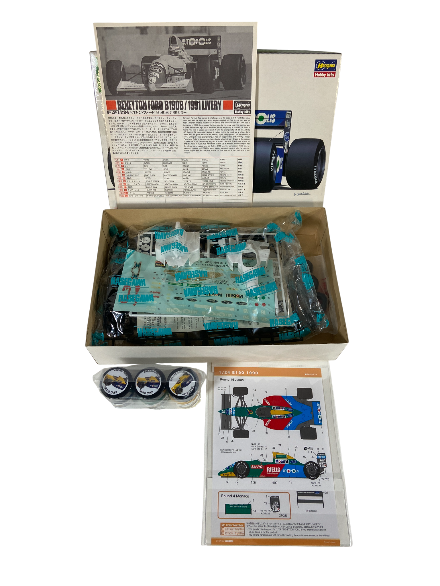 Hasegawa 1:24 Benetton Ford B190B/1991 Livery incl. verf & decals 23013