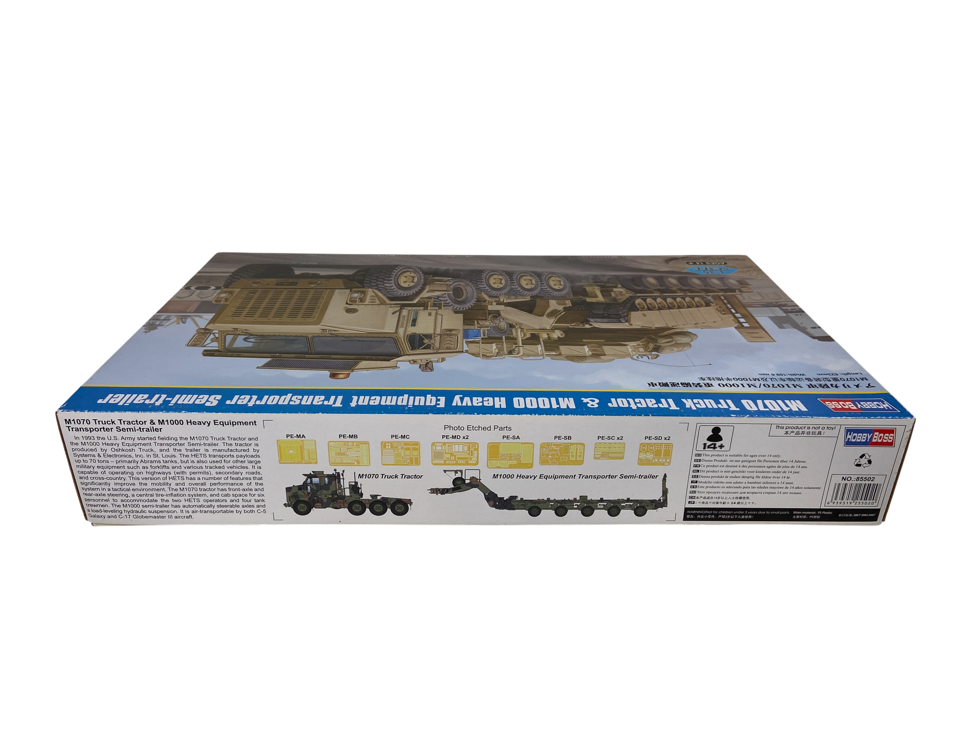 HobbyBoss 1:35 M1070 Truck Tractor & M1000 Heavy Equipment Transporter Semi-Trailer incl. upgrade sets 85502