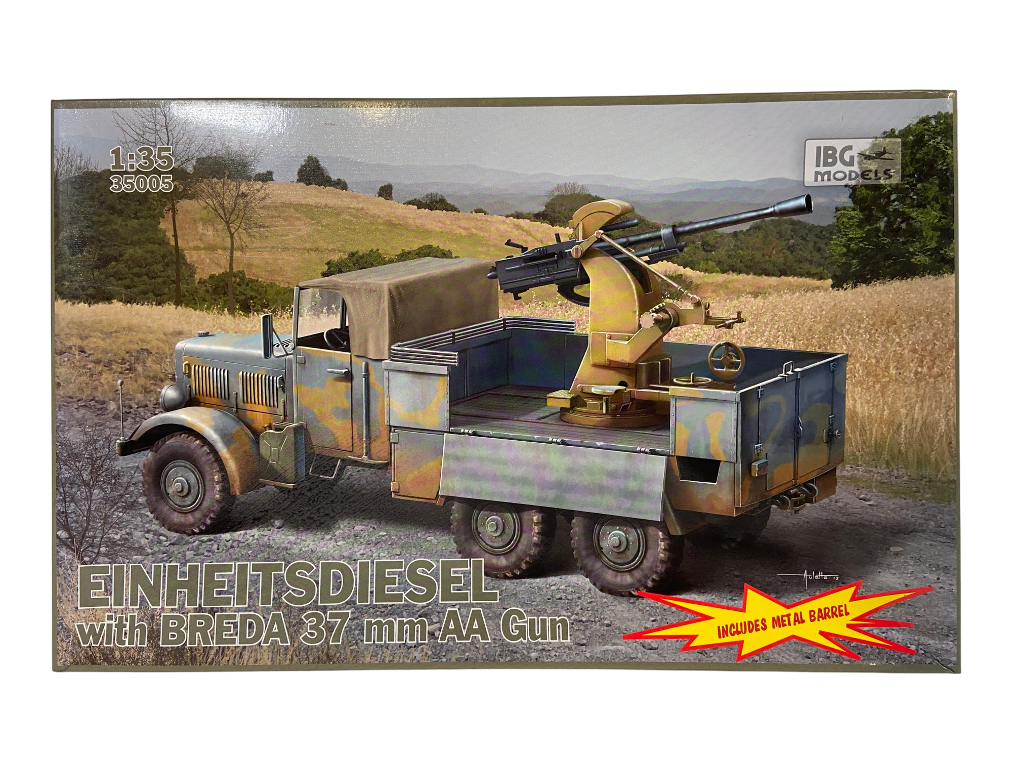 IBG Models 1:35 Einheitsdiesel with Breda 37mm AA gun 35005