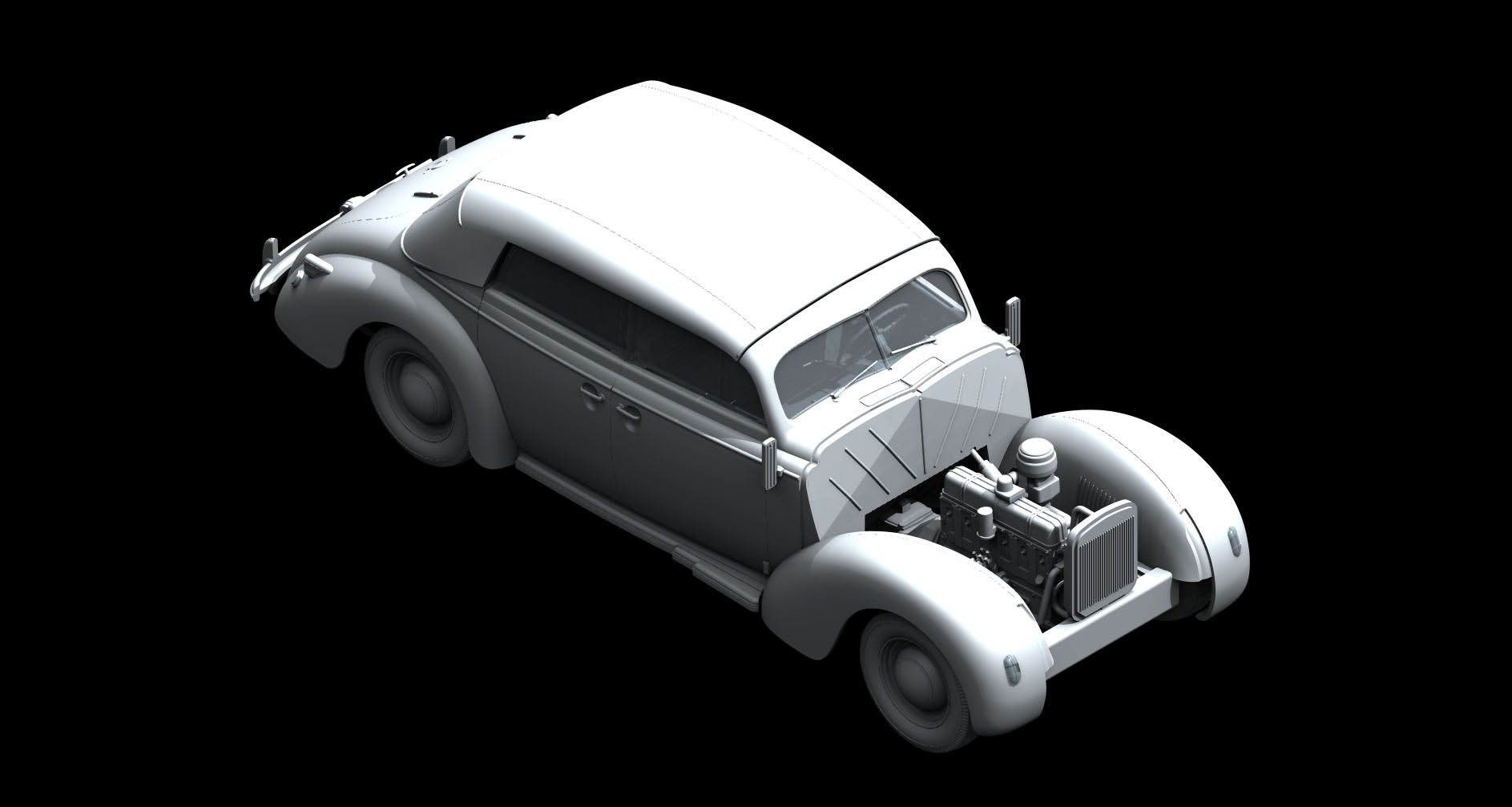 ICM 1:24 Opel Admiral Kabriolett WW2 German Passenger Car 24022