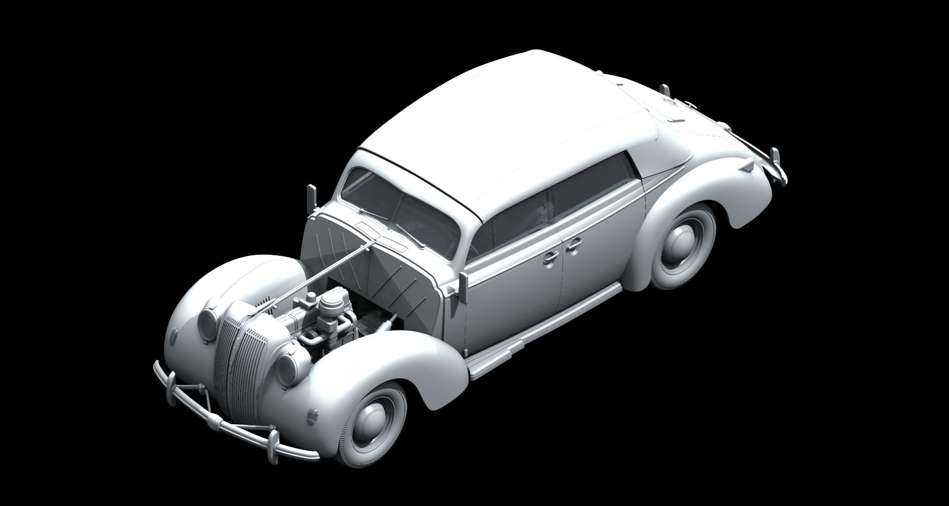 ICM 1:24 Opel Admiral Kabriolett WW2 German Passenger Car 24022
