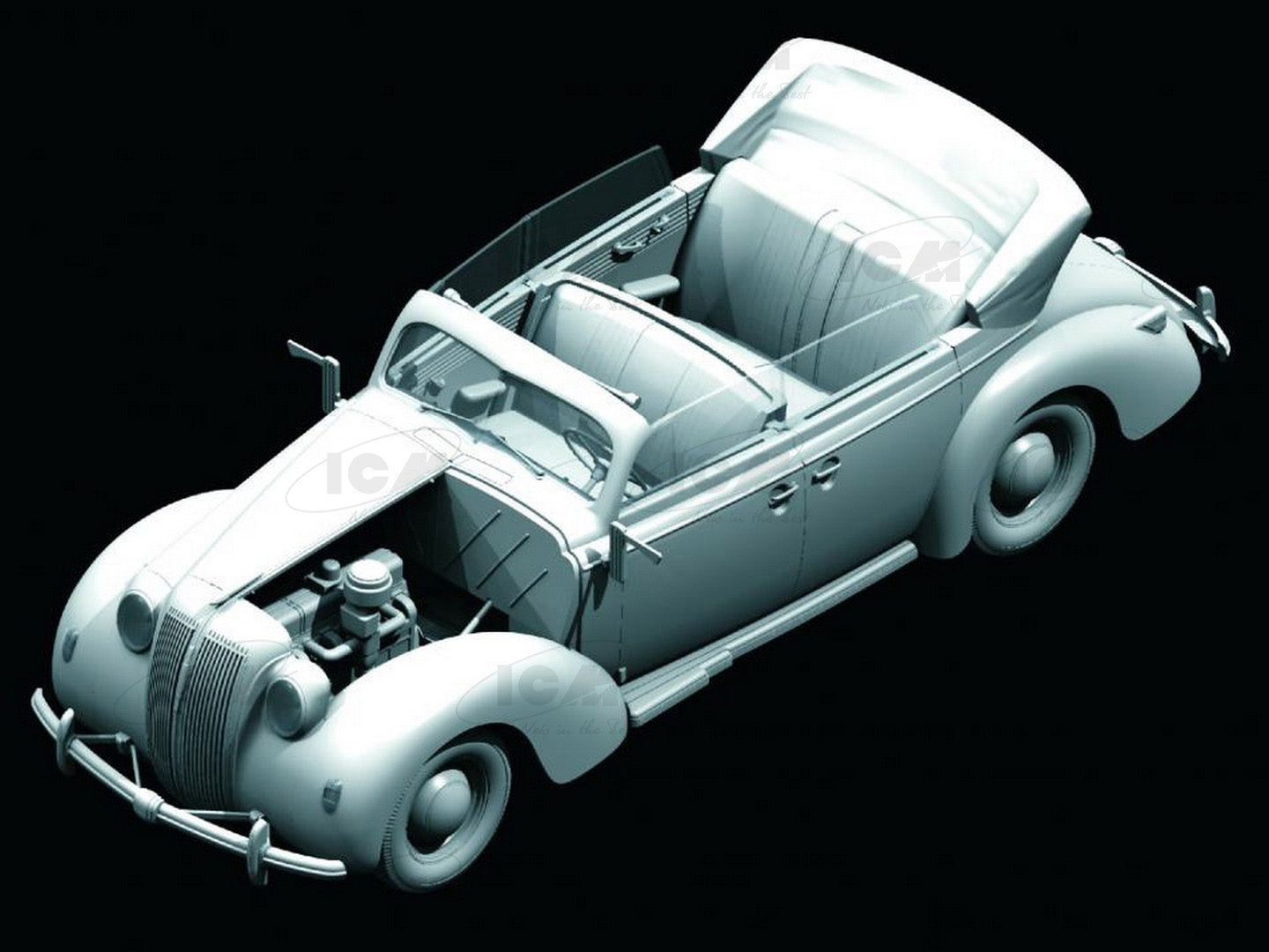 ICM 1:24 Admiral Cabriolet WWII German Passenger Car 24021