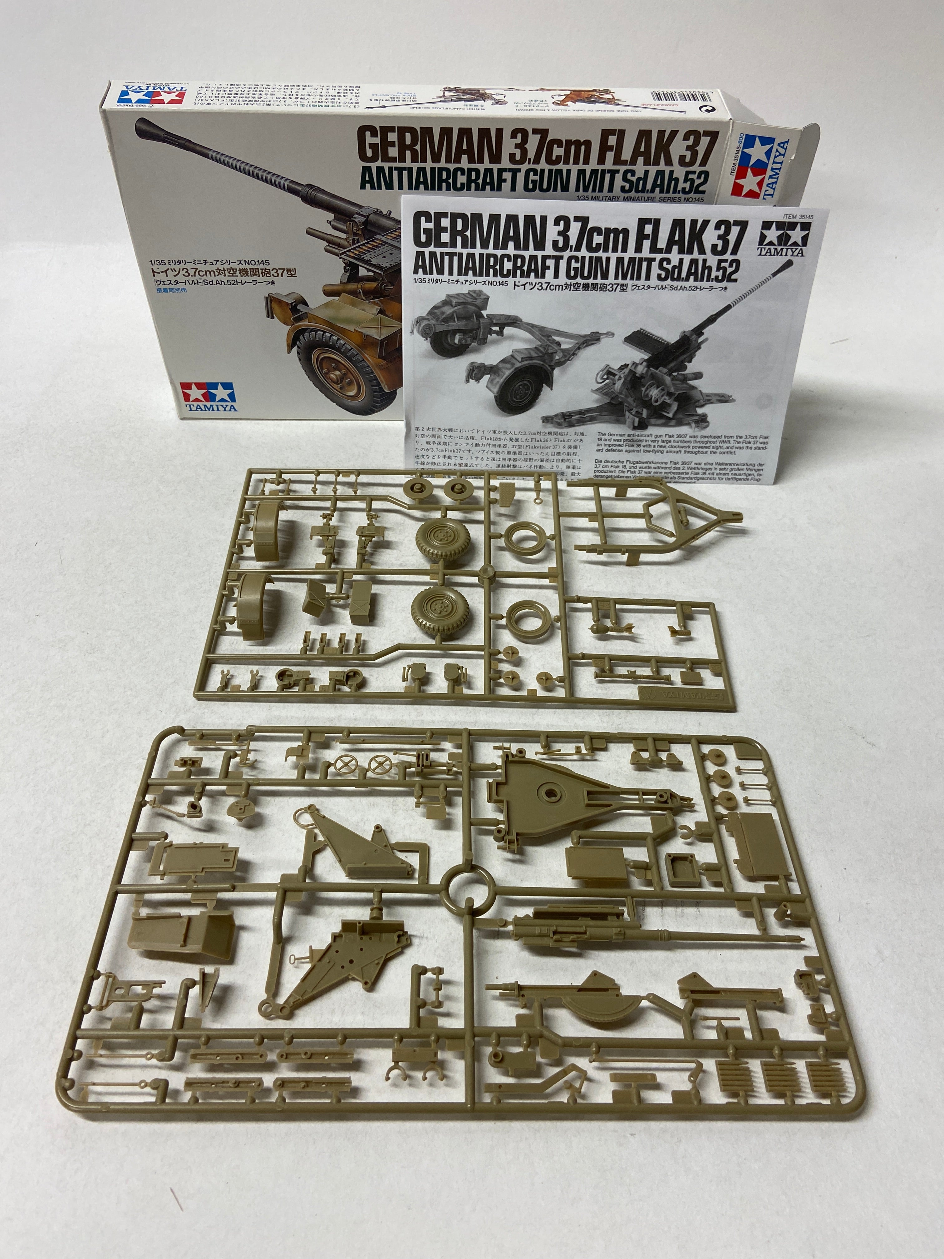 Tamiya 1:35 German 3.7cm Flak 37 Antiaircraft Gun Mit Sd.Ah.52 35145