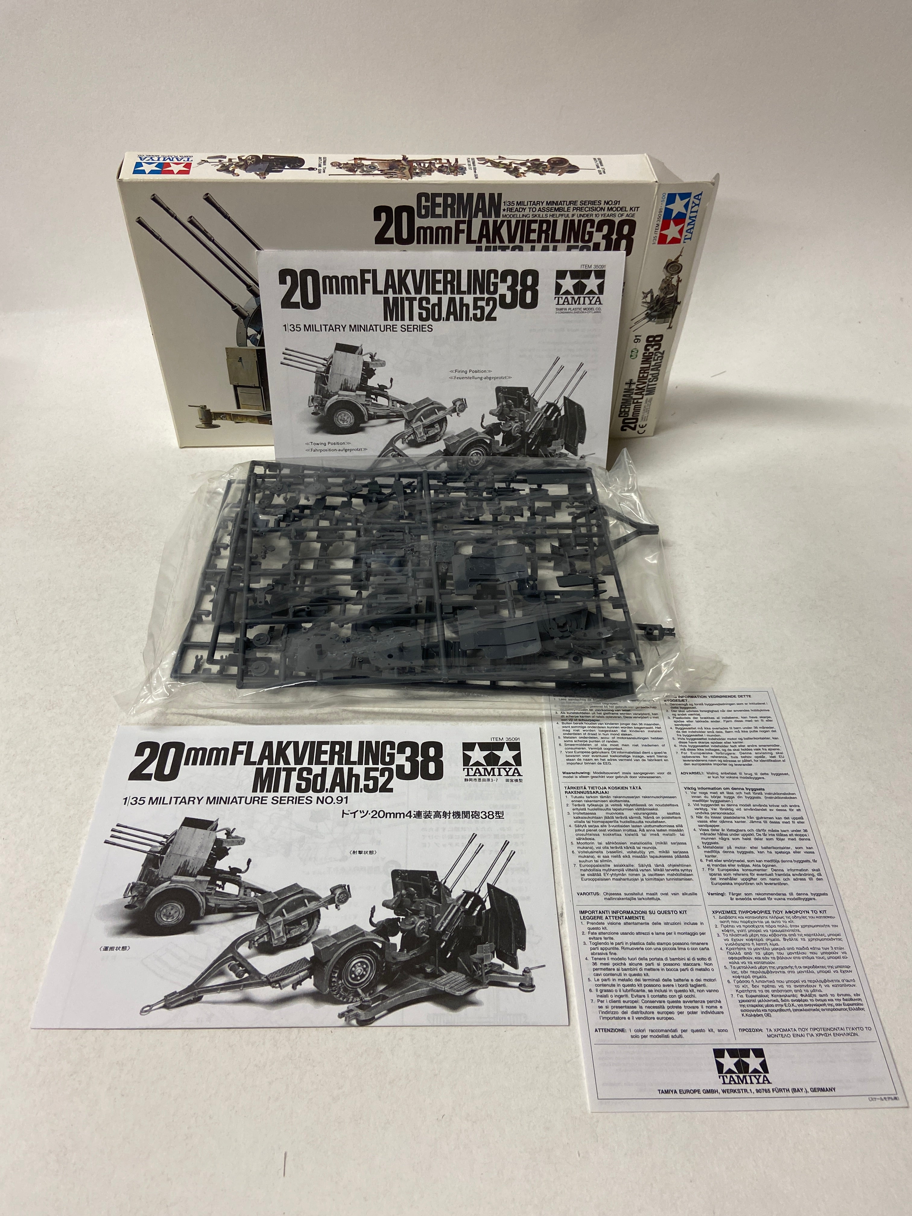 Tamiya 1:35 German 20mm Flakvierling 38 MIT Sd.Ah.52 MM191