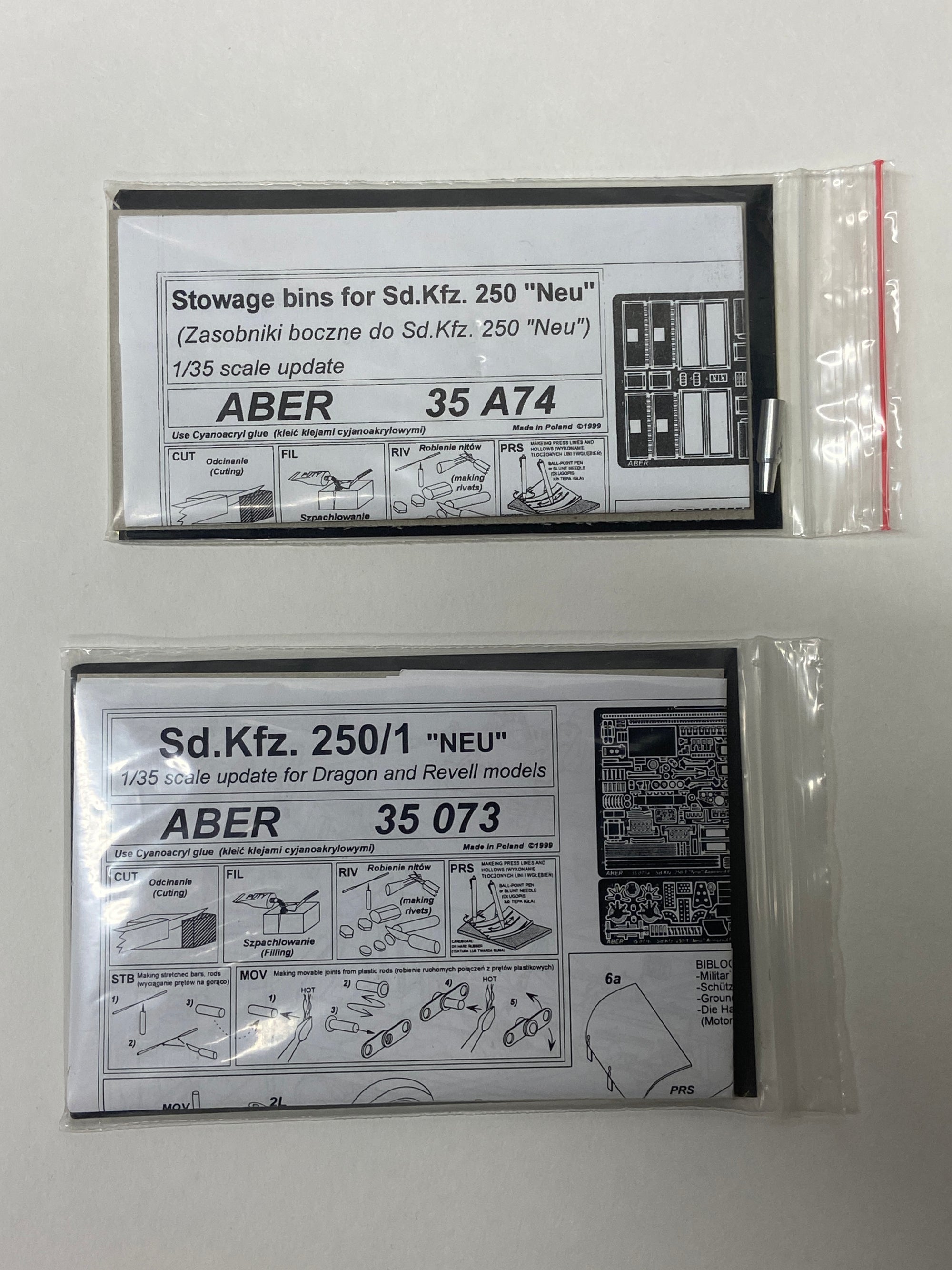 Sd.Kfz. 250/8 Neu 7.5cm KwK37(L/24) 'Stummel' incl. Aber upgrade sets