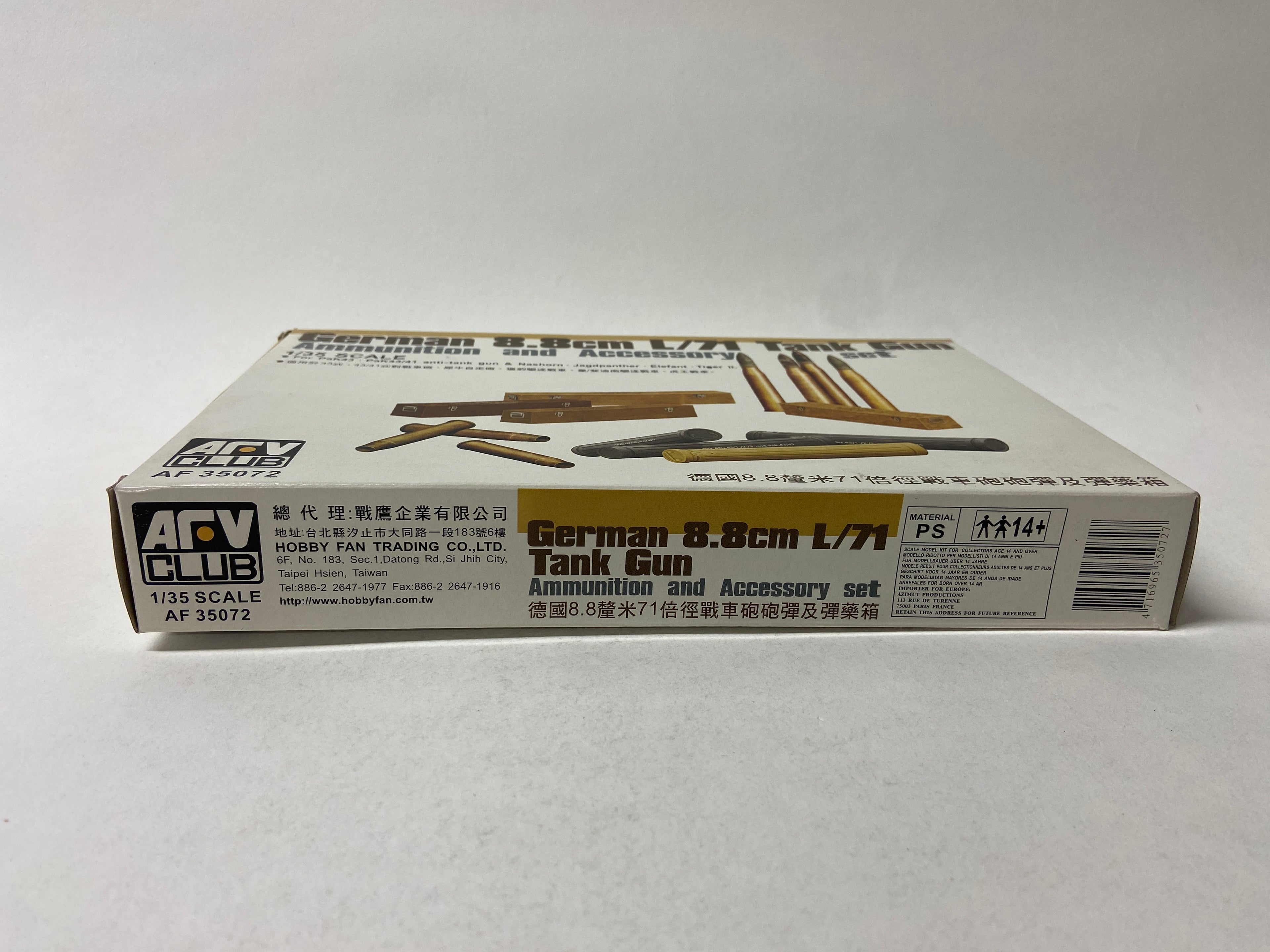 AFV Club 1:35 German 8.8cm L/71 Tank Gun Ammunition and Accessory set AF35072