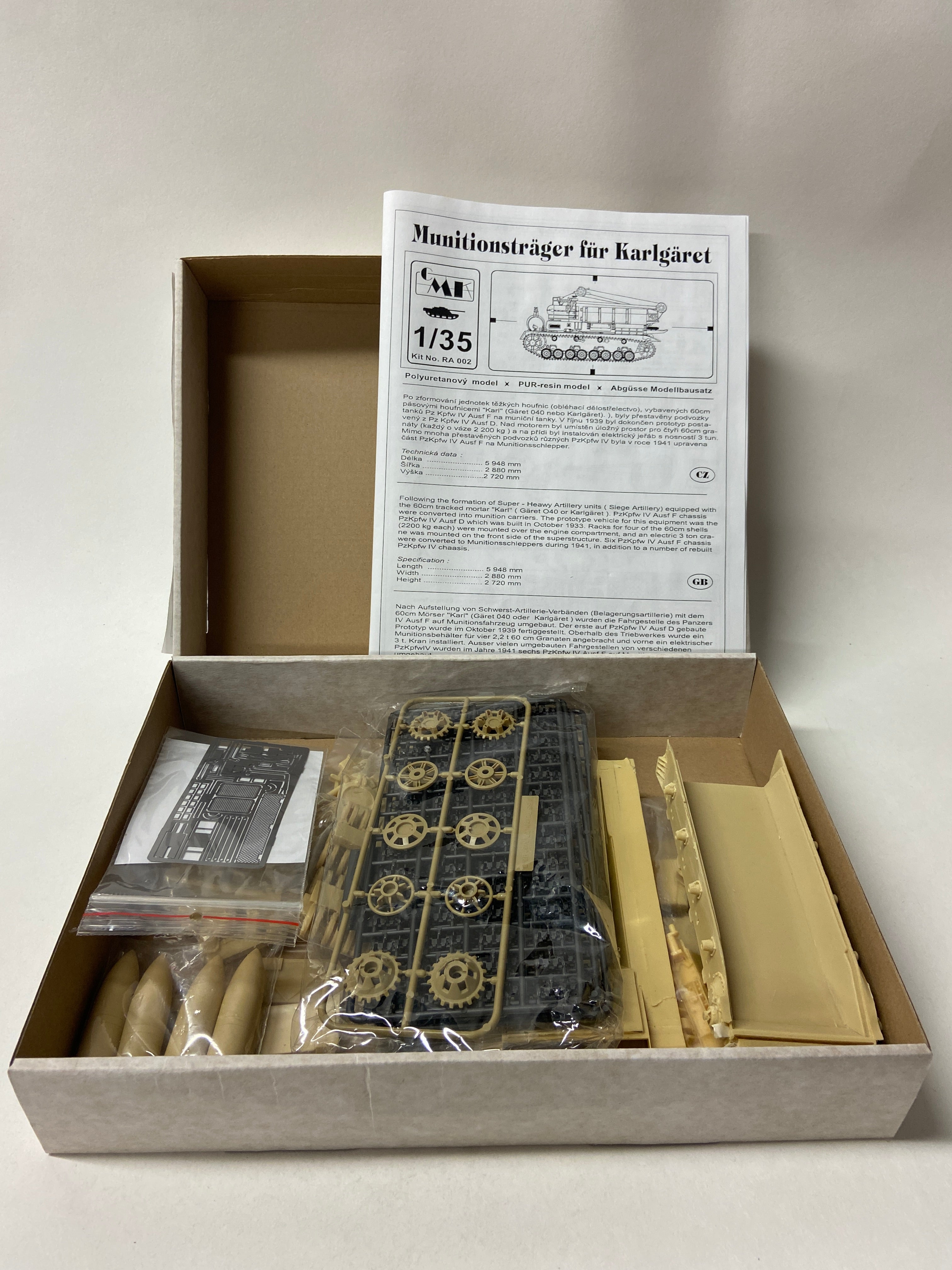 CMK 1:35 Panzerkampfwagen IV Munitionsträger für Karlgäret RA002