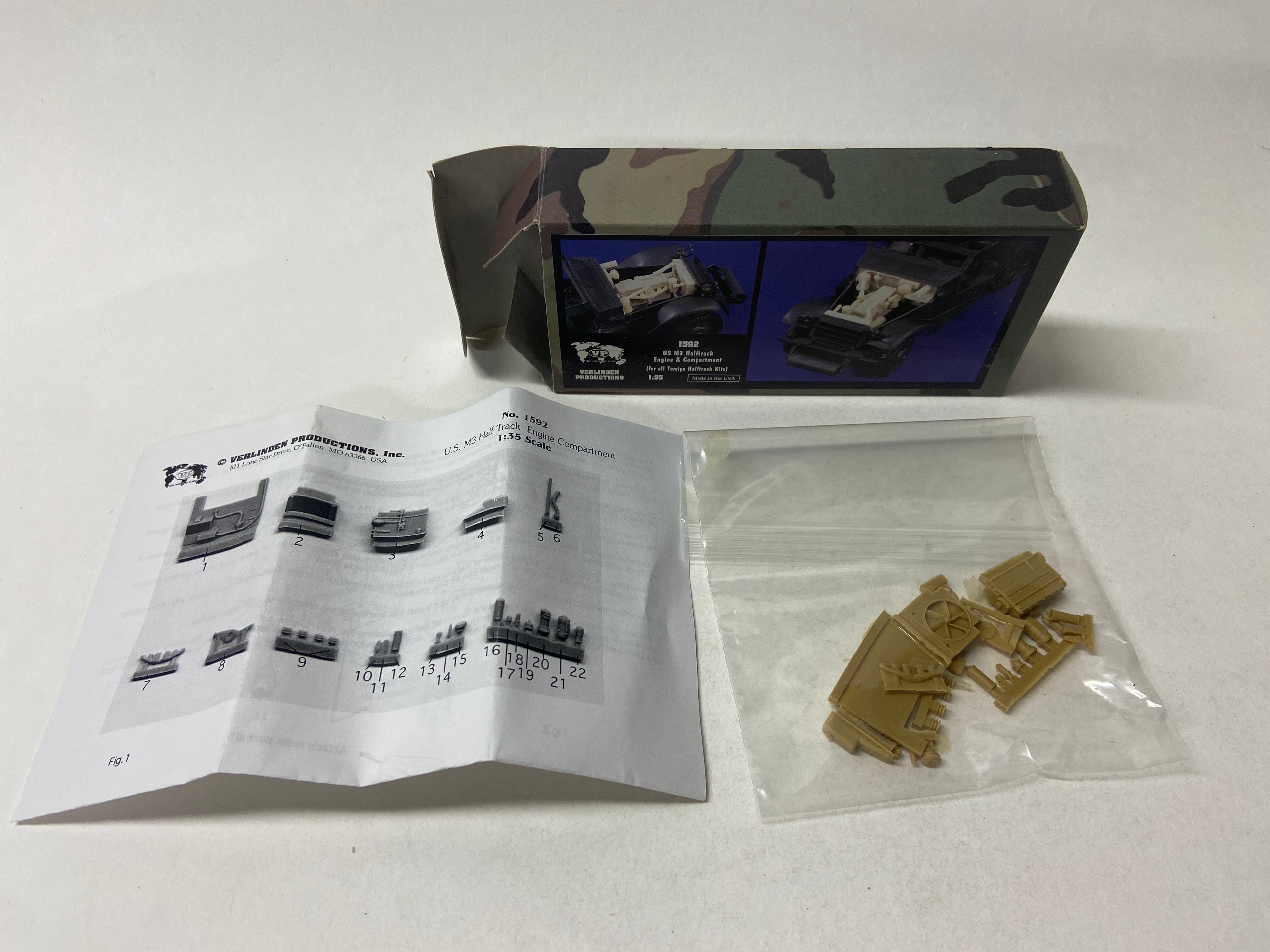 Verlinden Productions 1:35 US M3 Halftrack Engine & Compartment (for all Tamiya Halftrack Kits) 1592