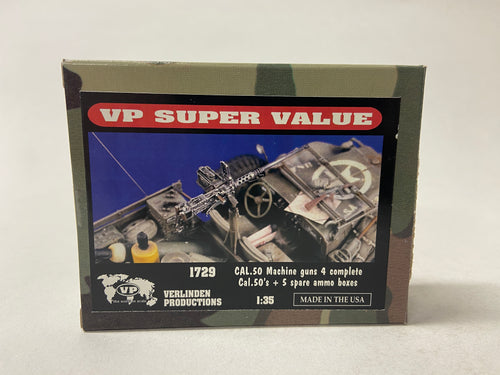 Verlinden Productions 1:35 Cal .50 Machine guns 4 complete Cal. 50's + spare ammo boxes 1729