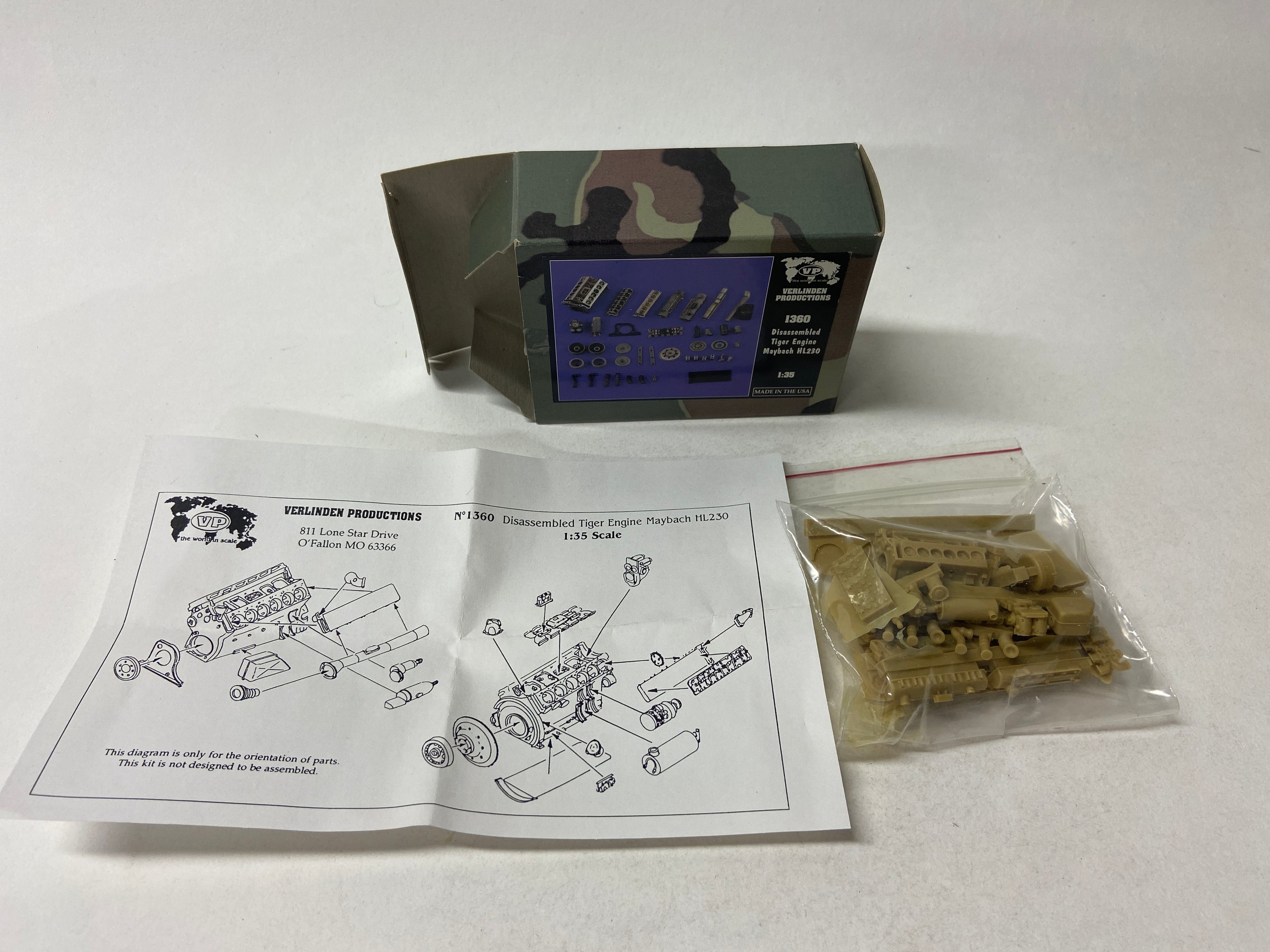Verlinden Productions 1:35 Disassembled Tiger Engine Maybach HL230 1360