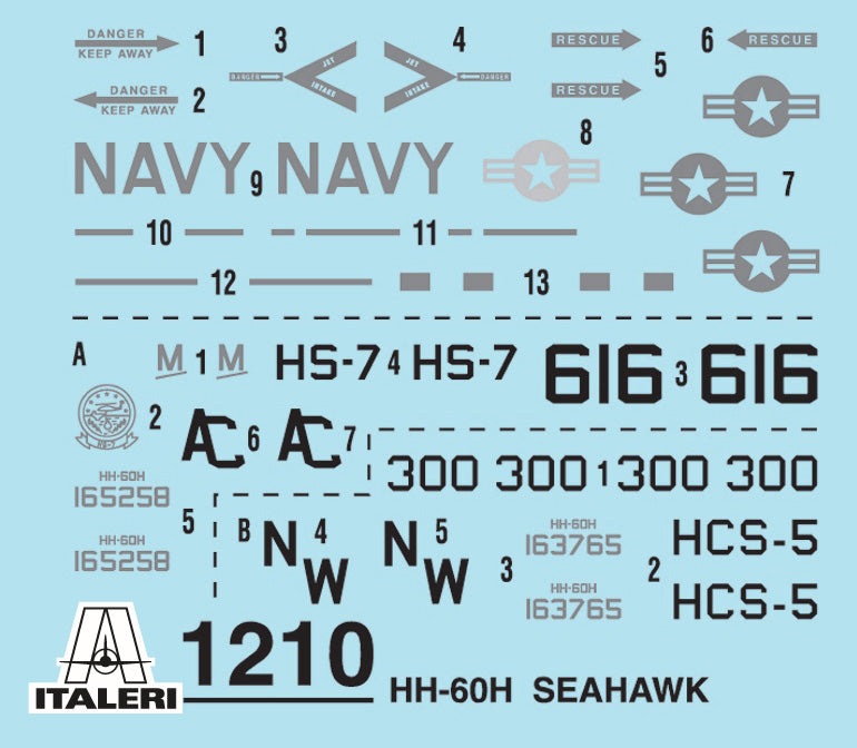 Italeri 1:72 HH-60H SeaHawk Combat Rescue Helicopter 1210