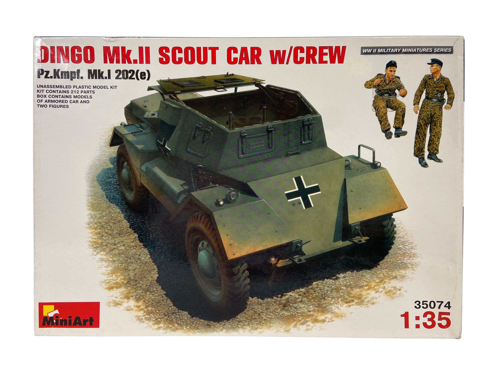 MiniArt 1:35 Dingo Mk.II Scout Car w/Crew Pz.Kmpf. Mk.I 202(e) 35074