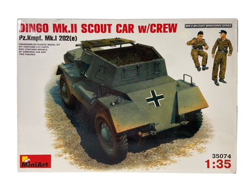 MiniArt 1:35 Dingo Mk.II Scout Car w/Crew Pz.Kmpf. Mk.I 202(e) 35074