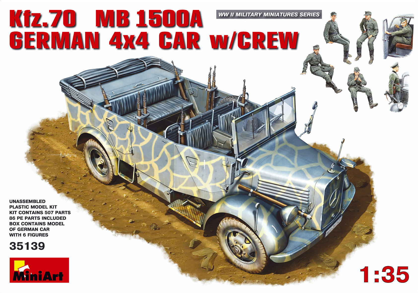 MiniArt 1:35 Kfz.70 MB 1500A German 4x4 Car w/Crew 35139