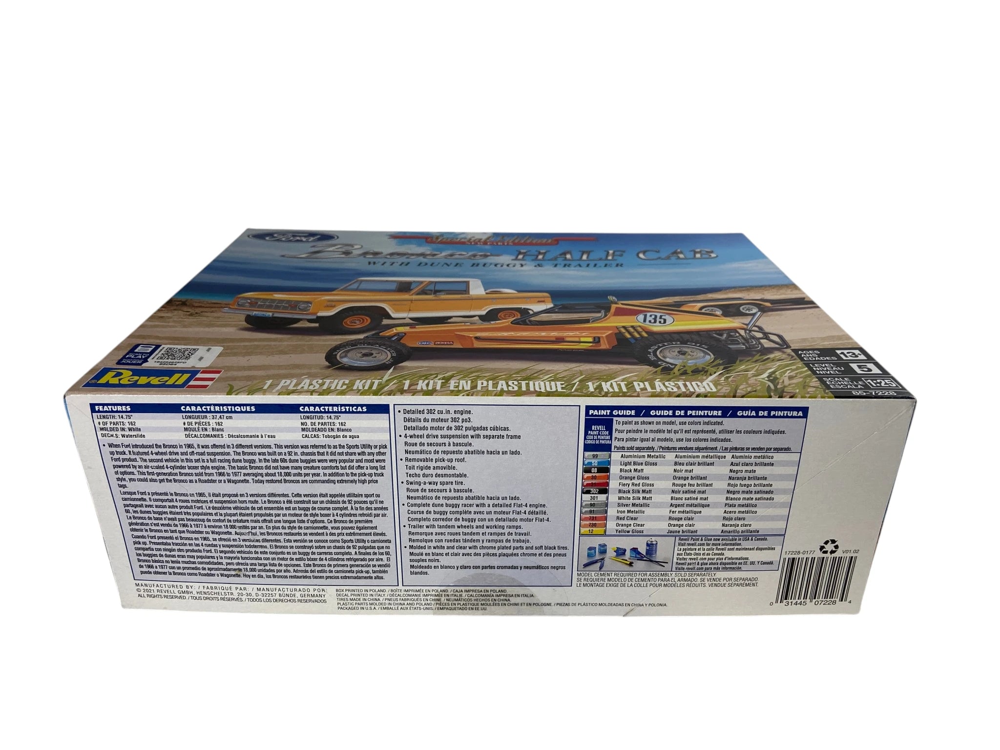 Revell 1:25 Bronco Half Cab with Dune Buggy & Trailer 85-7228