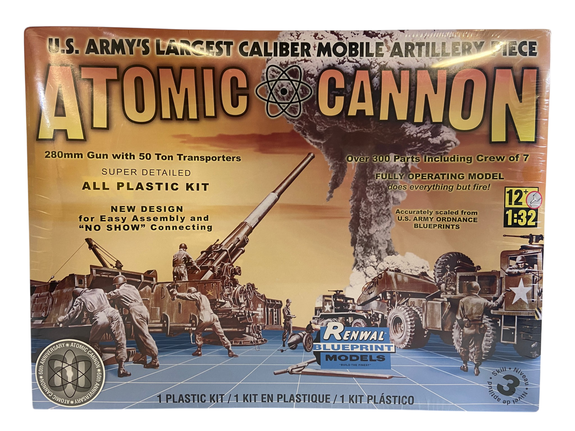 Renwal/Revell 1:32 M-65 Atomic Cannon 280mm Gun with 50 Ton Transporters 85-7811