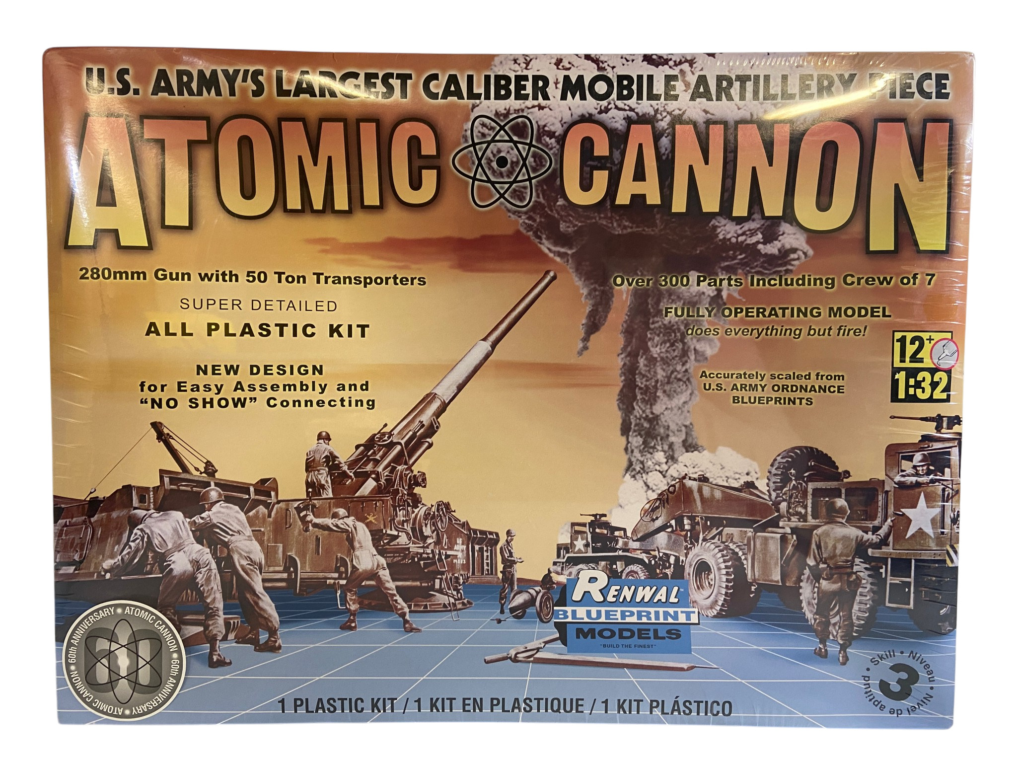 Renwal/Revell 1:32 M-65 Atomic Cannon 280mm Gun with 50 Ton Transporters 85-7811