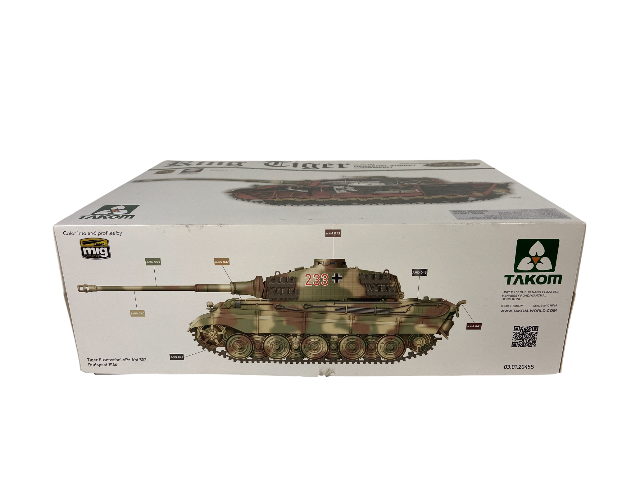 Takom 1:35 Sd.Kfz.182 King Tiger Henschel Turret w/Zimmerit incl. steel tracks 2045S