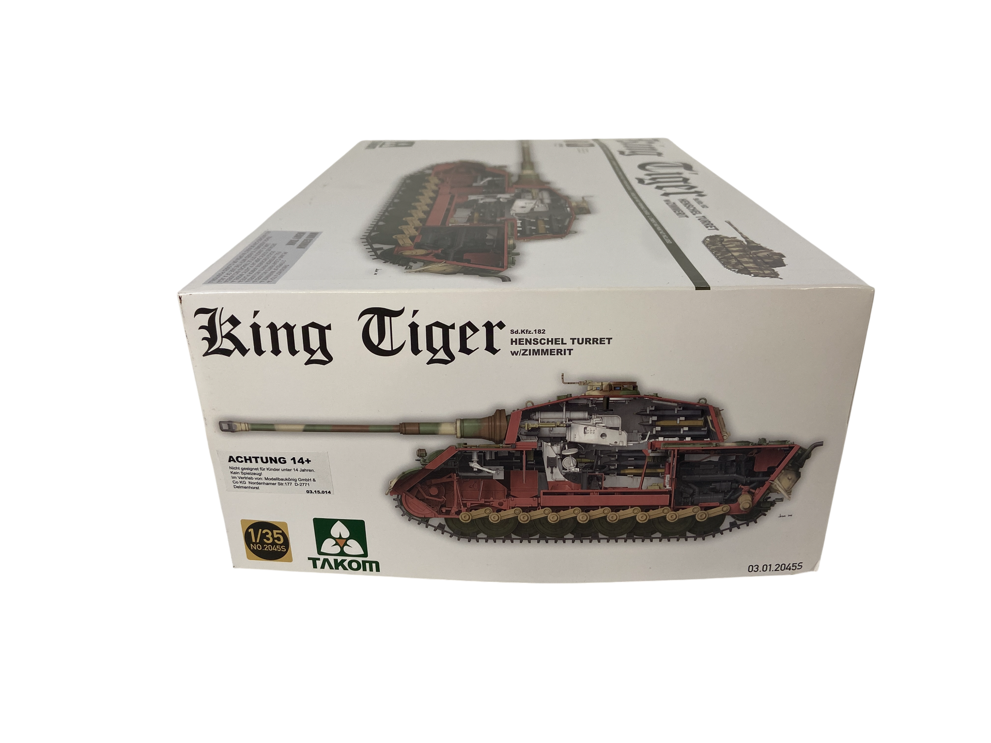 Takom 1:35 Sd.Kfz.182 King Tiger Henschel Turret w/Zimmerit incl. steel tracks 2045S