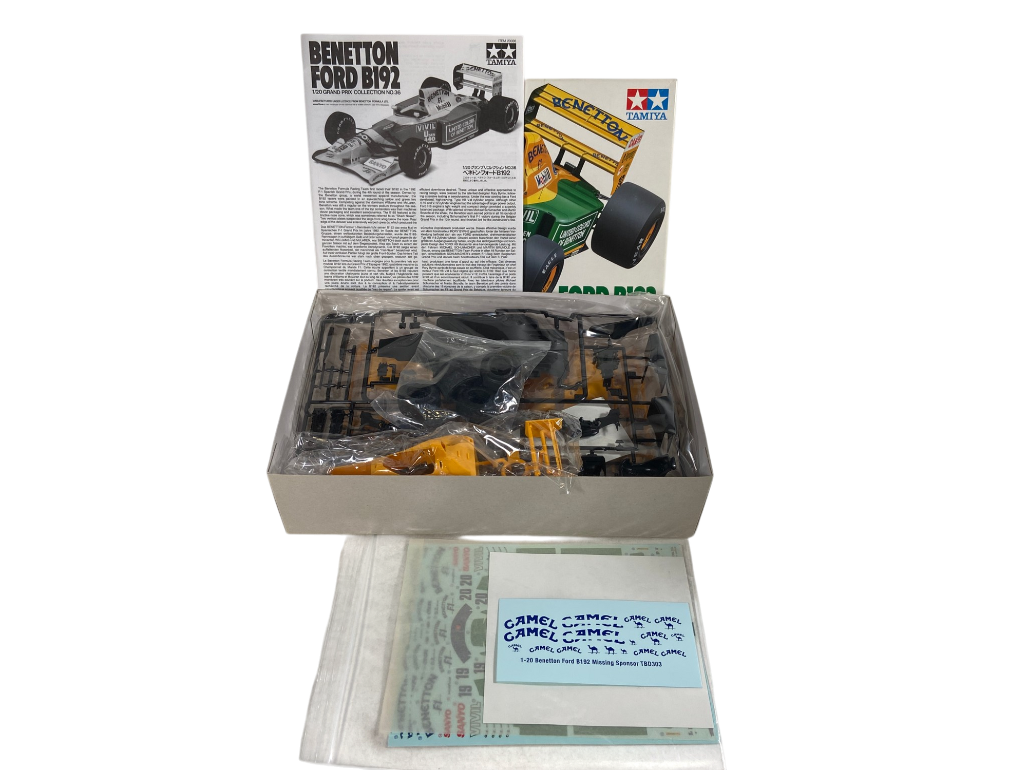 Tamiya 1/20 Benetton B192 20036 incl. Camel decals