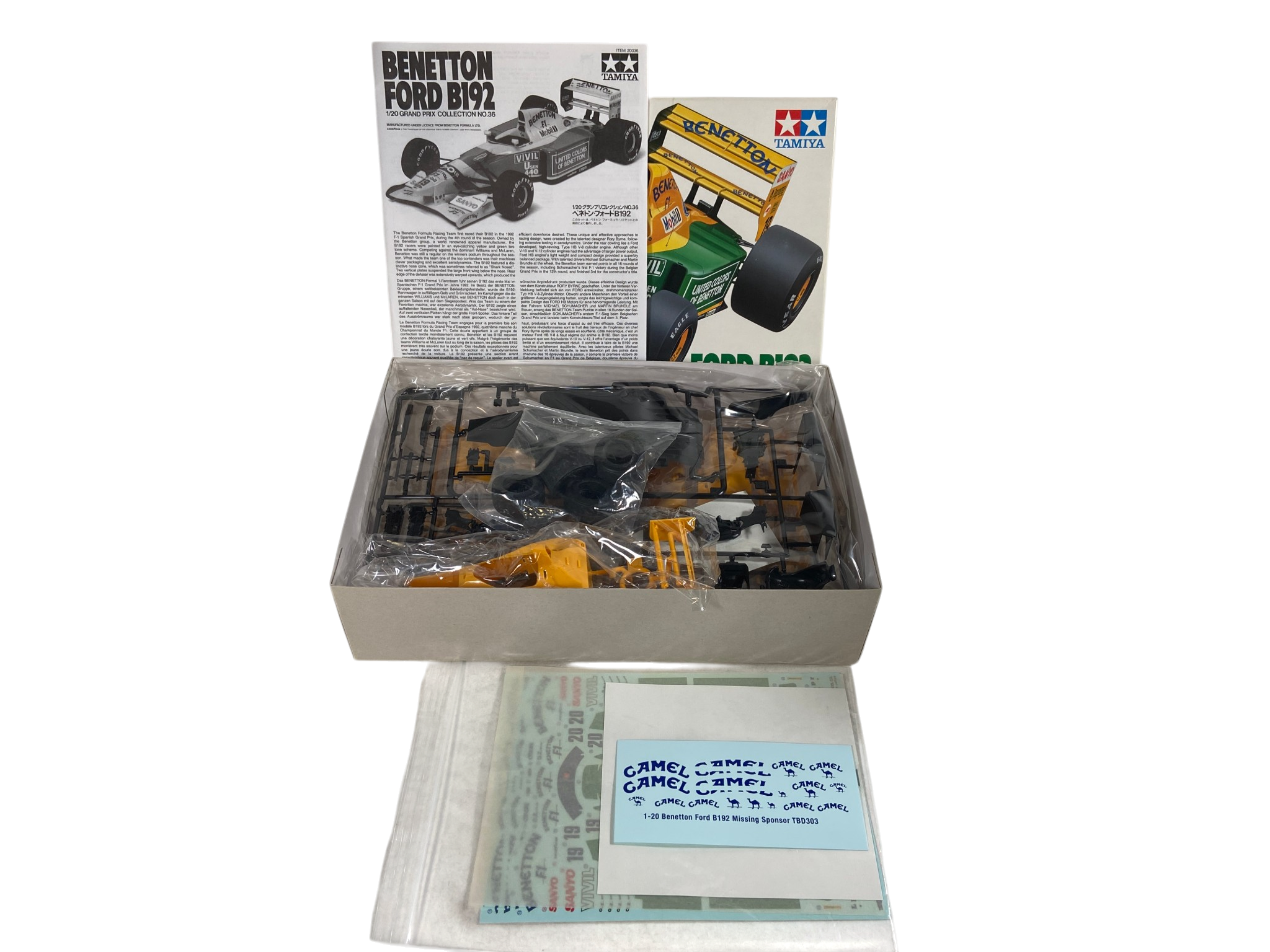 Tamiya 1:20 Benetton B192 incl. Camel decals 20036