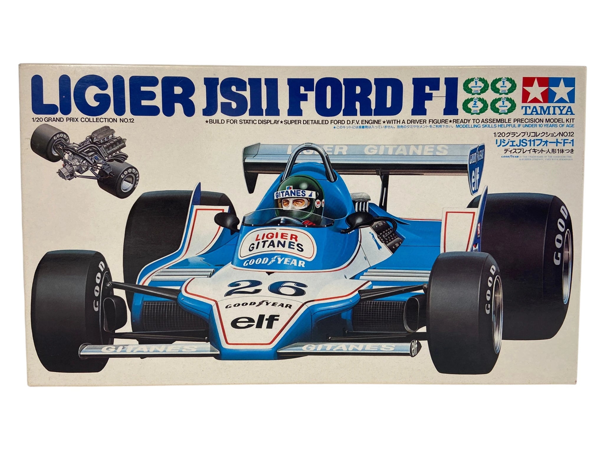 Tamiya 1:20 Ligier JS11 Ford F1 incl. extra's 20012