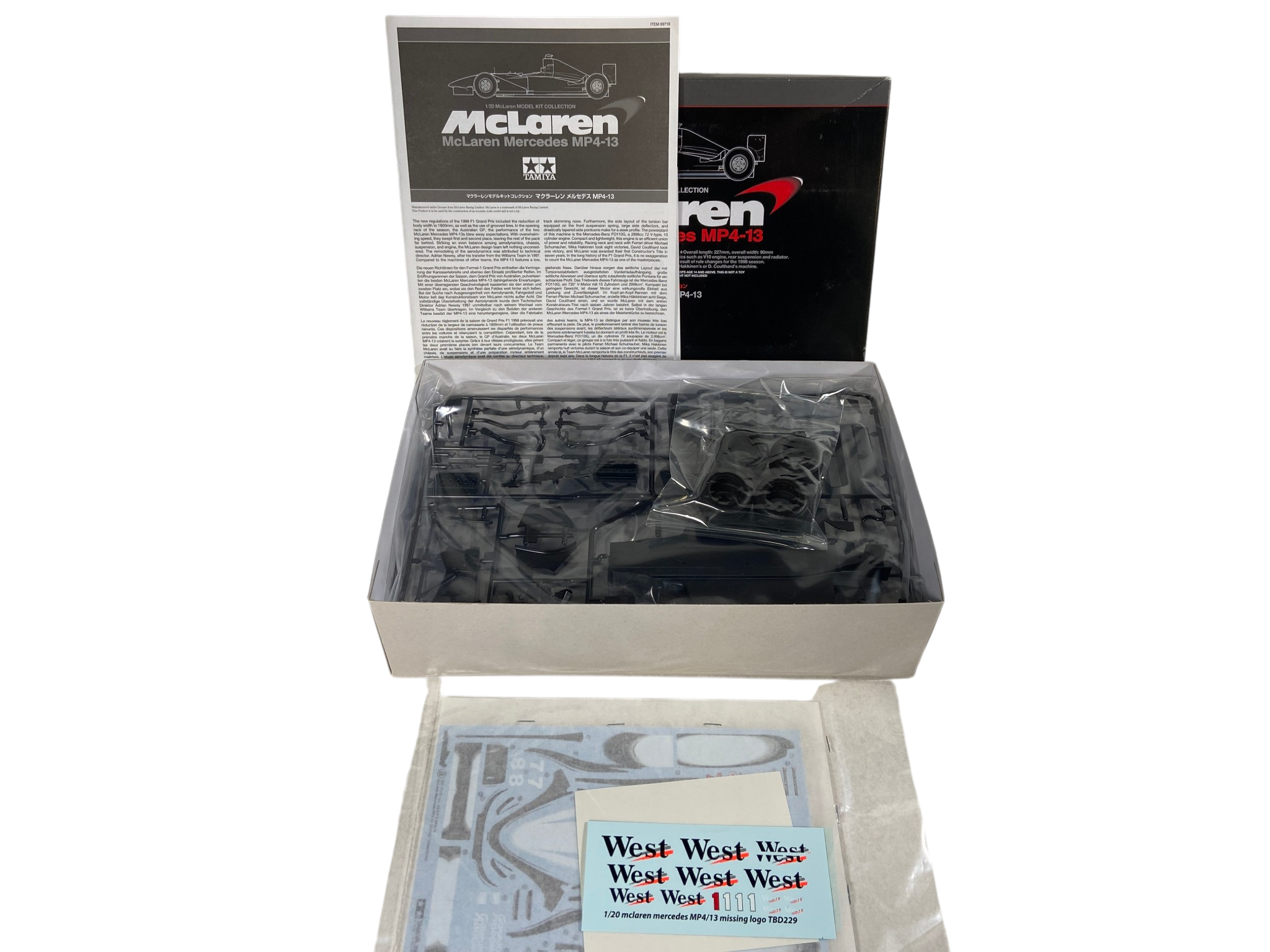 Tamiya 1:20 McLaren Mercedes MP4/13 incl. West decals 89718