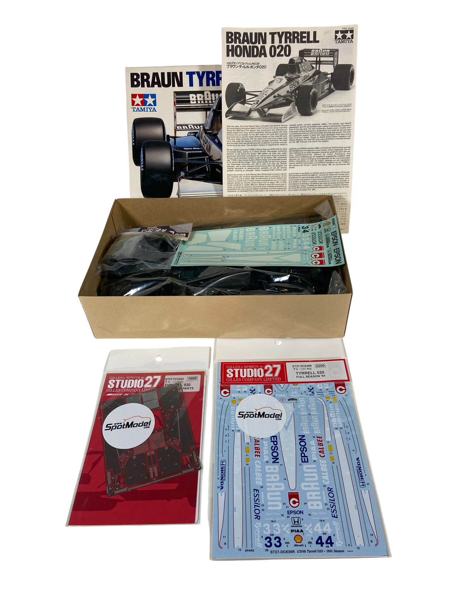Tamiya 1:20 Braun Tyrrell Honda 020 incl. PE set & nieuwe decals 20029