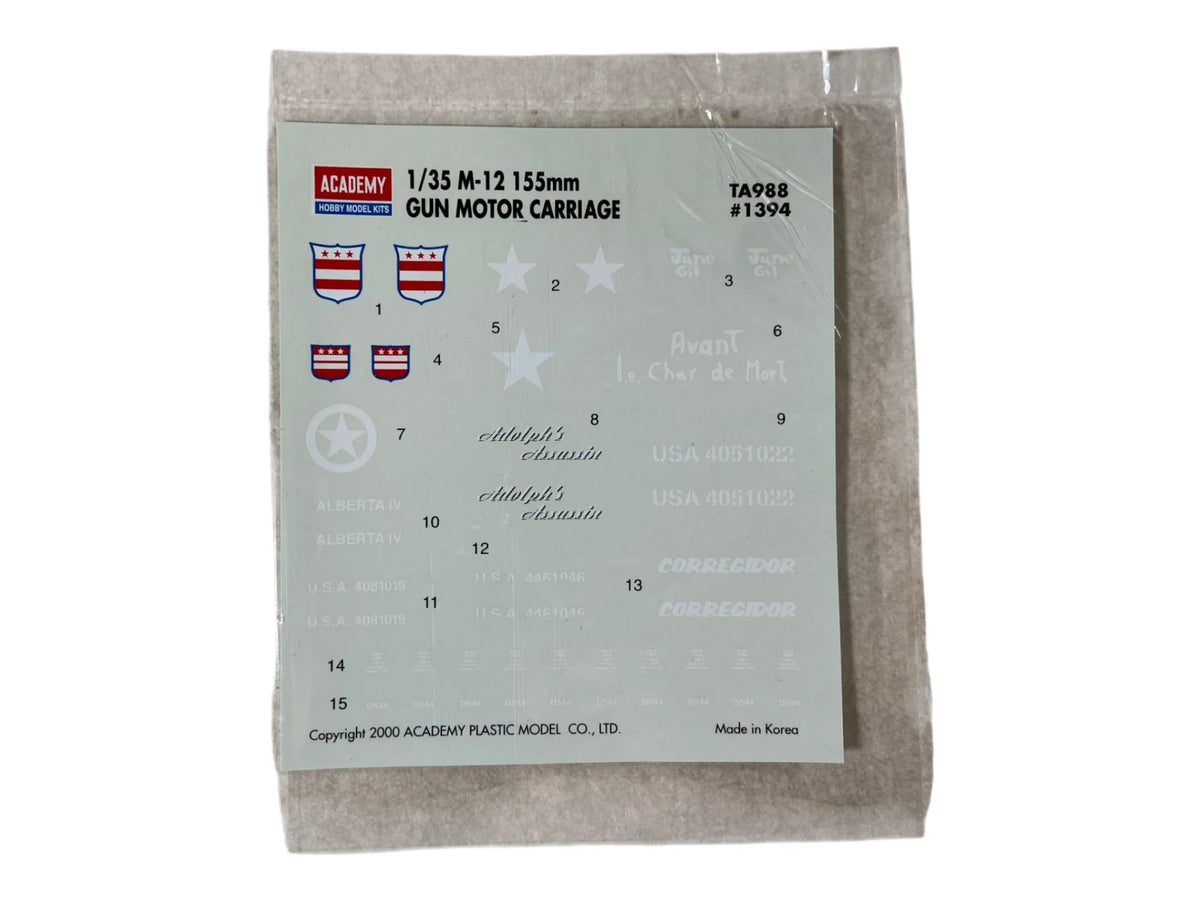 Academy 1:35 M-12 155mm Gun Motor Carriage 1394