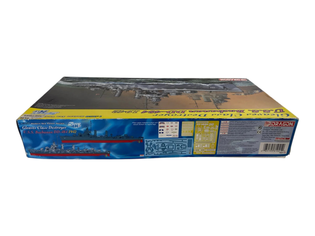 Dragon 1:350 Gleaves Class Destroyer U.S.S. Buchanan DD-484 1942 incl. PE set 1021