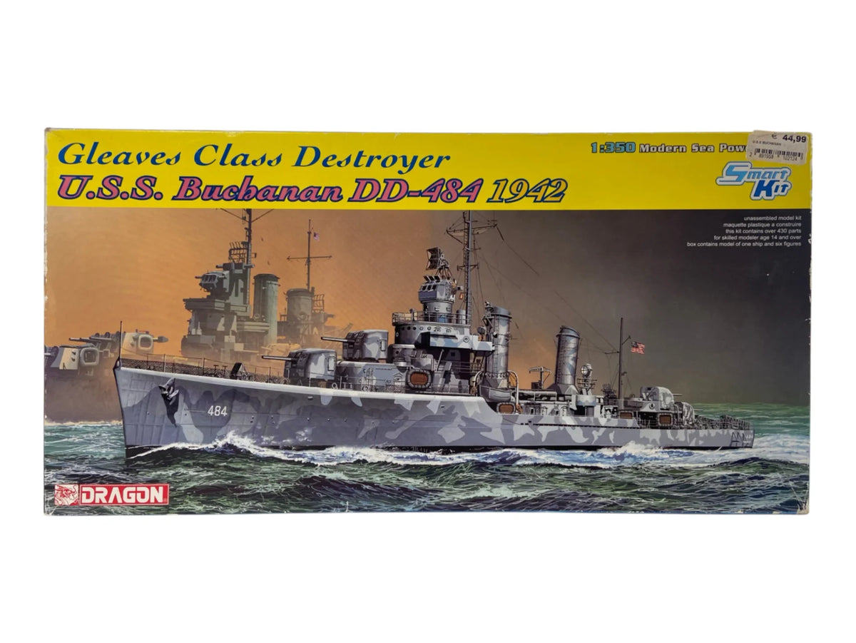 Dragon 1:350 Gleaves Class Destroyer U.S.S. Buchanan DD-484 1942 incl. PE set 1021