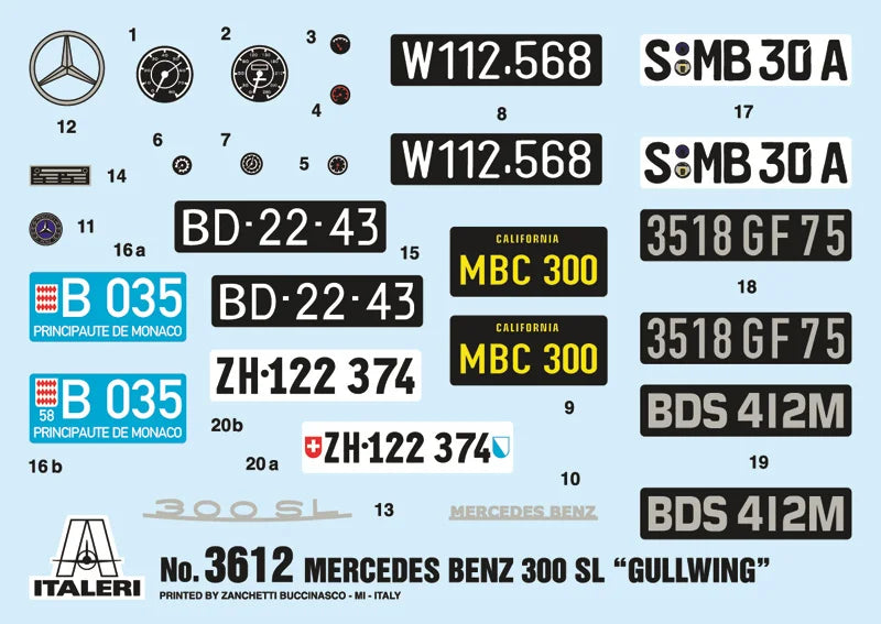 Italeri 1:16 Mercedes-Benz 300SL Gullwing 3612