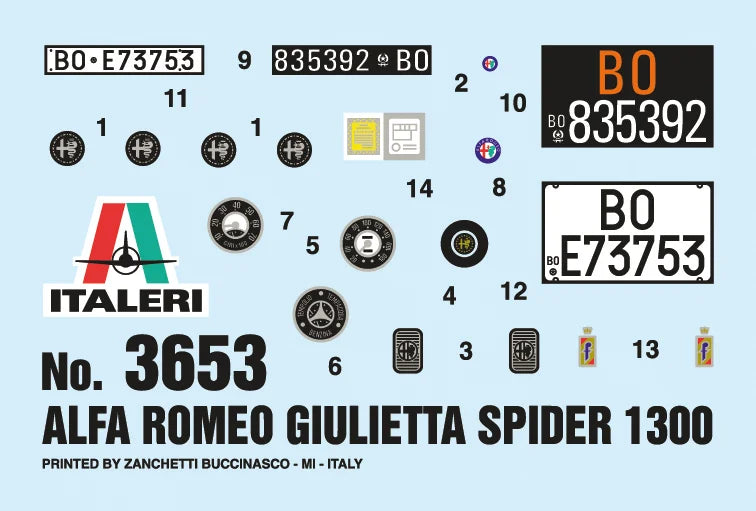 Italeri 1:24 Alfa Romeo Giulietta Spider 1300 3653