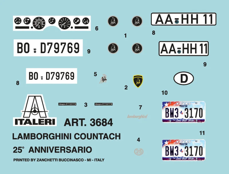 Italeri 1:24 Lamborghini Countach 25th Anniversary 3684
