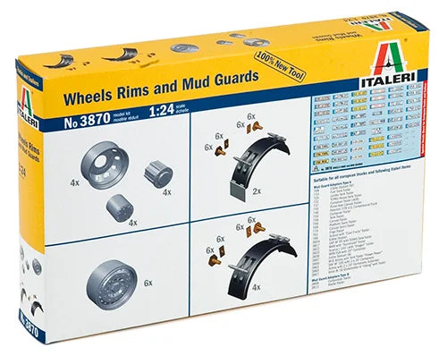 Italeri 1:24 Wheels Rims and Mud Guards 3870