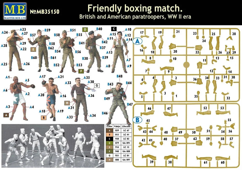 Master Box Ltd. 1:35 Friendly boxing match British and American paratroopers, WW II Era 35150