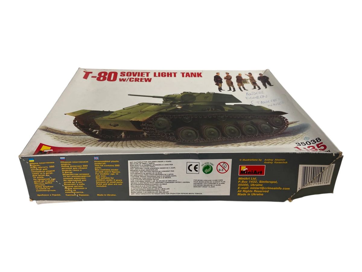 MiniArt 1:35 Soviet T-80 Light Tank w/Crew (afwijkende figuren) 35038